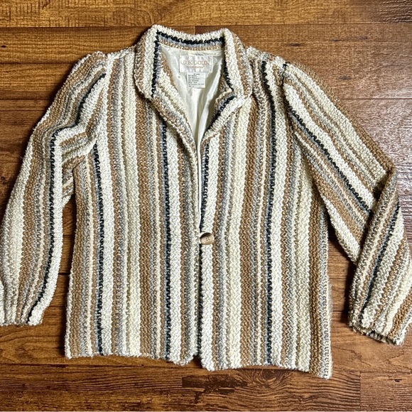 D.K. Gold by Donnkenny • Mohair/Lambswool • Striped • Beige/Brown/Grey • Jacket - Picture 2 of 14